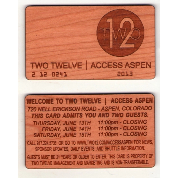 Customizable 3.5" x 2" x 0.094" hardwood business cards in assorted... from ASI 92531 Unique Custom Products / UCP