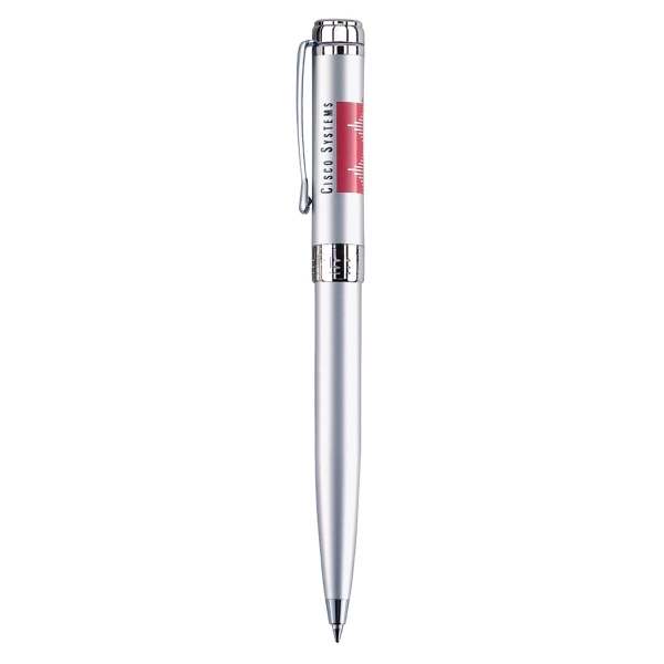 Twist action ballpoint pen with matte coated finish and polished chrome... from ASI 31517 Admart Products / Admart Line