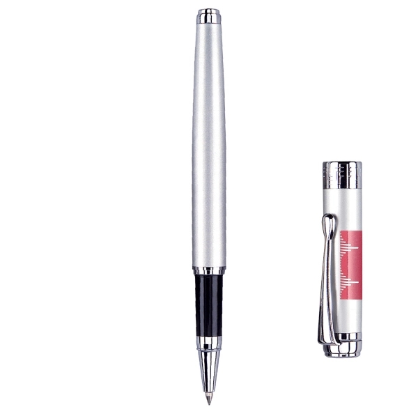 The cap-off roller ball pen with matte coated finish and polished... from ASI 31517 Admart Products / Admart Line