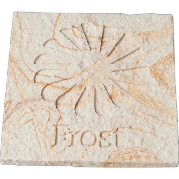 Square Limestone coaster. 4" x 4' x .25". Made in USA.... from ASI 89860 StoneyCreek / StoneyCreek®