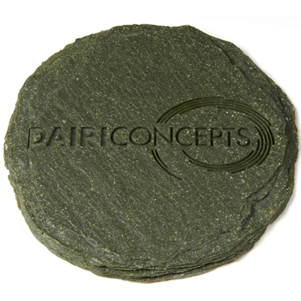 Round slate coaster. 4" dia. x .25". Made in USA.... from ASI 89860 StoneyCreek / StoneyCreek®