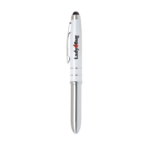 3-in-1 LED Light Metal Cap Off Ballpoint Stylus Pen... from ASI 31517 Admart Products / Admart Line