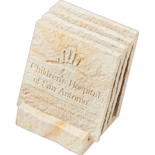 Limestone coaster set. Made in the USA.... from ASI 89860 StoneyCreek / StoneyCreek®