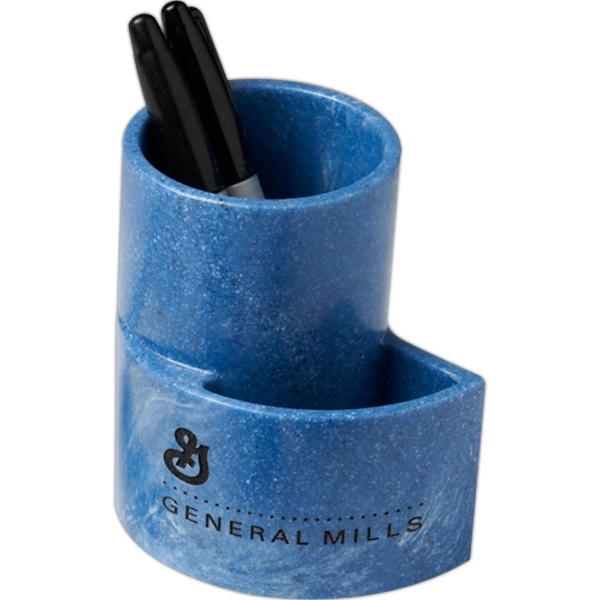 Modern pencil cup, 4" x 3.75" x 4.125".... from ASI 89860 StoneyCreek / StoneyCreek®