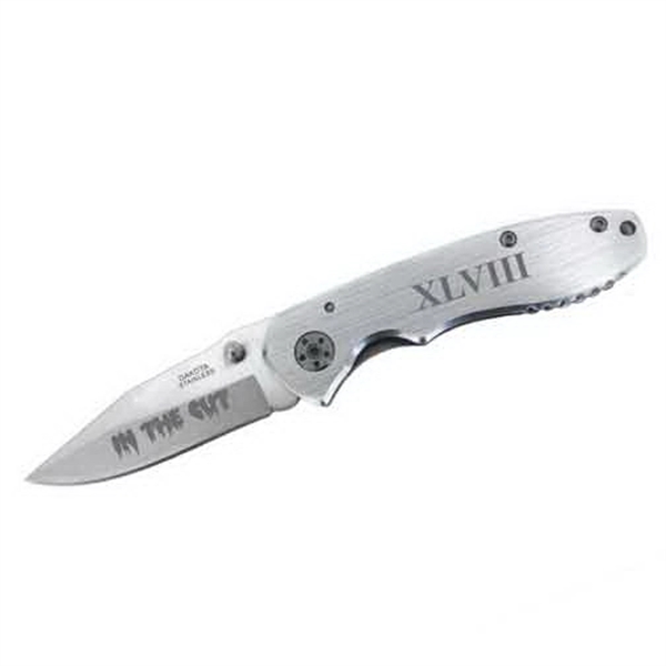 Boxed, stainless steel pocket knife with clip, 3" blade and 4"... from ASI 46170 Compass Industries Inc