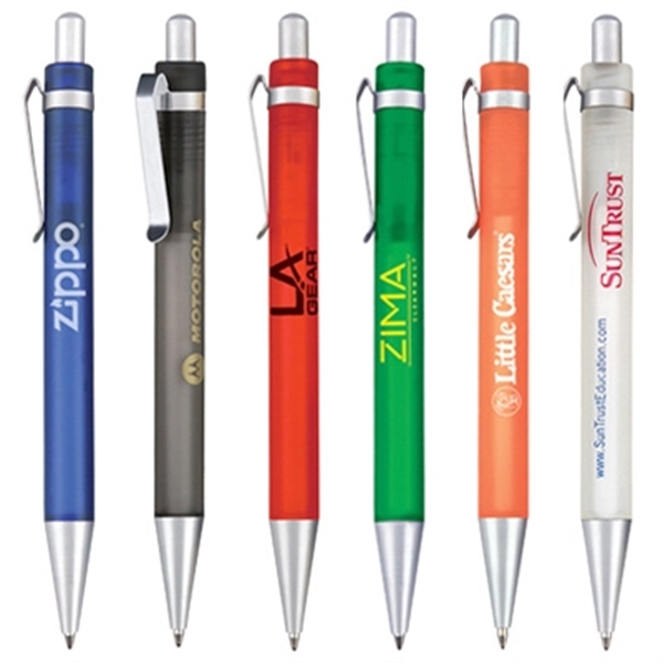 Wide body ballpoint pen with brushed silver clip and trim.... from ASI 31517 Admart Products / Admart Line