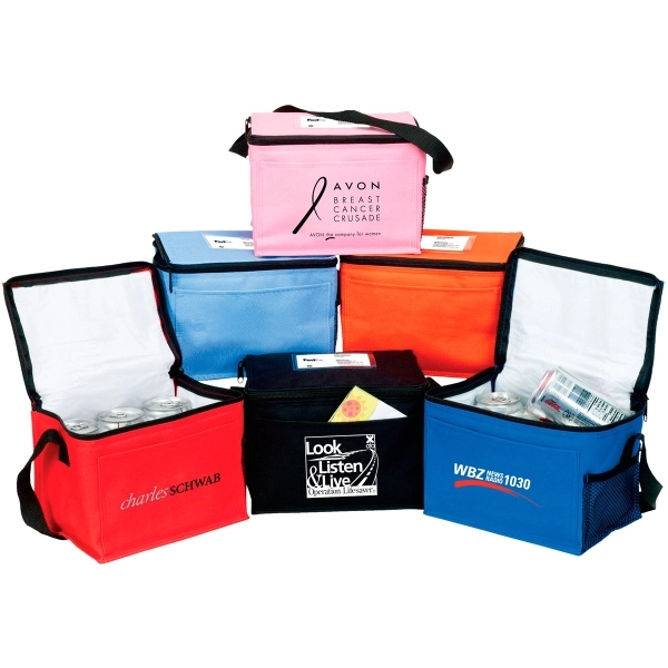 6 pack insulated cooler. Front and side pocket. Top window ID... from ASI 30112 ACE Products / Ace Line