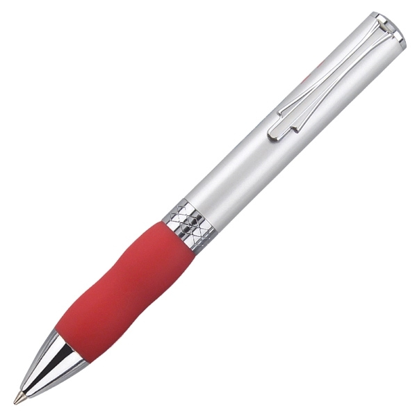 Twist action ballpoint pen with with wide body and satin chrome... from ASI 79535 Primetime / Primetime