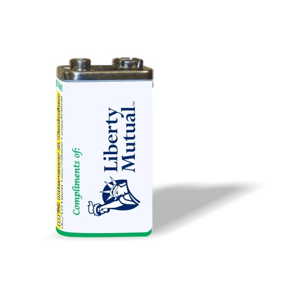 imprinted 9v NON-ALKALINE Heavy Duty Battery with your logo... from ASI 57713 Glow Promotions / Glow Promotions