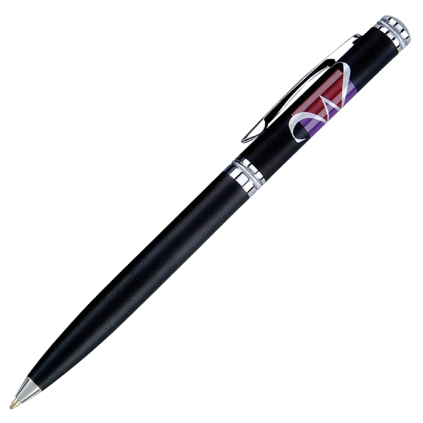Twist action ballpoint pen with solid brass barrel and shiny chrome... from ASI 79535 Primetime / Primetime