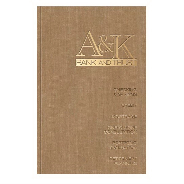 5.5" x 8.5" perfect-bound seminar pad with textured linen front cover,... from ASI 91340 Journalbooks/Timeplanner Calendars