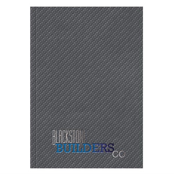 5" x 7" perfect-bound notebook with carbon or mesh textured cover... from ASI 91340 Journalbooks/Timeplanner Calendars