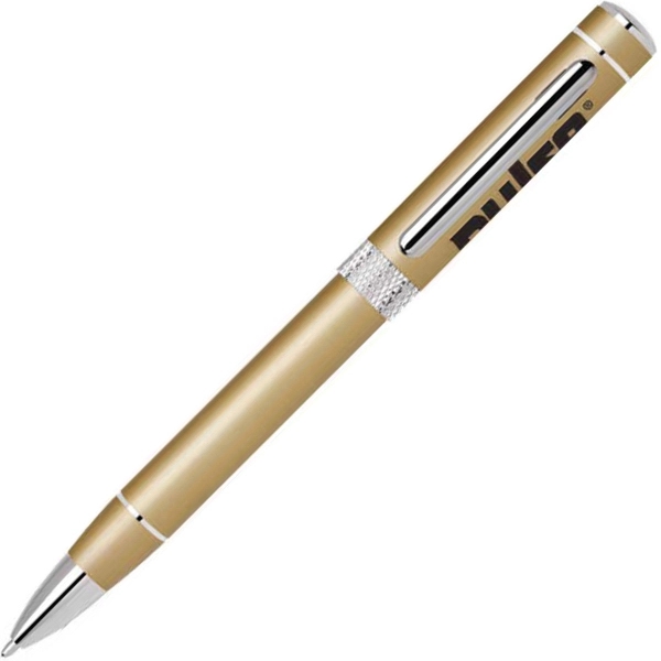 Aluminum twist-action ballpoint pen with a diamond cut middle ring and... from ASI 68190 Lungsal / Lungsal