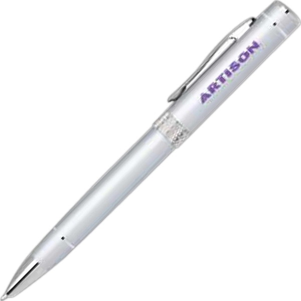 Aluminum twist-action ballpoint pen with a diamond cut middle ring and... from ASI 68190 Lungsal / Lungsal