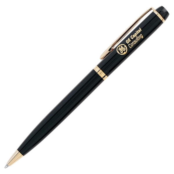 Twist action brass pen with enamel coated barrel and gold accents.... from ASI 79535 Primetime / Primetime