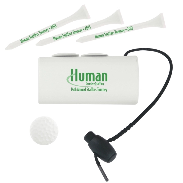 Golf kit with ball markers and imprinted plastic tees.... from ASI 80150 ZZ DROPPED -Quick Point Inc / Bio Ad™ Quickpoint™