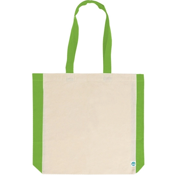 Side Black Color Cotton Tote - This natural tote features matching... from ASI 67557 LimeLight Ent / Limelight USA
