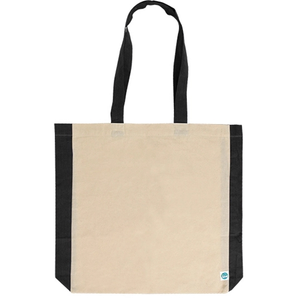 Side Black Color Cotton Tote - This natural tote features matching... from ASI 67557 LimeLight Ent / Limelight USA