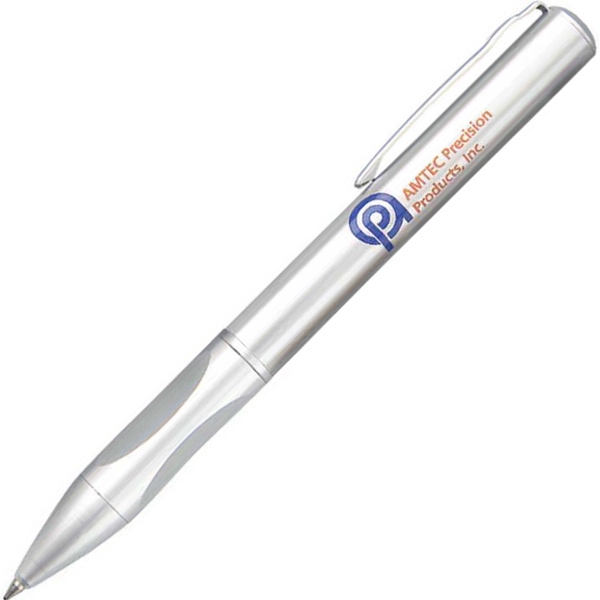 Click-action ballpoint pen with a pearl white barrel with lacquer coated... from ASI 68190 Lungsal / Lungsal