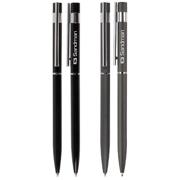Slim twist metal pen with silver trim.... from ASI 42920 Busrel Inc