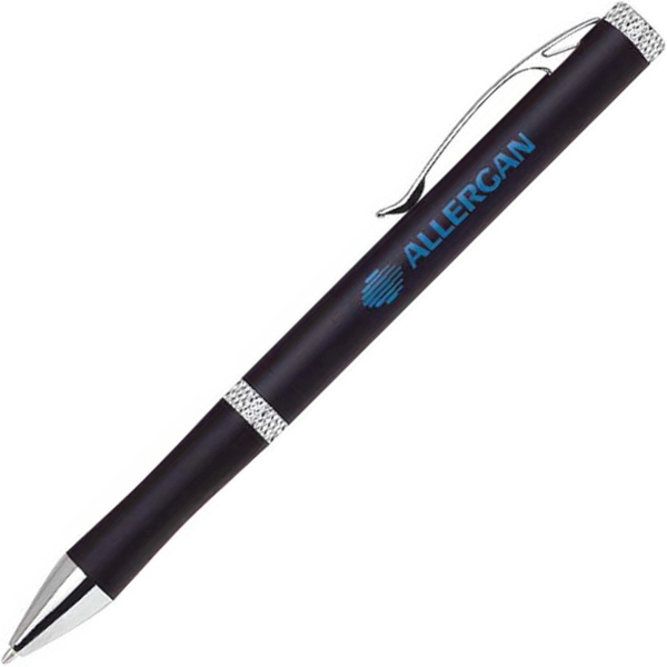 Aluminum twist-action ballpoint pen with a diamond cut middle ring and... from ASI 68190 Lungsal / Lungsal