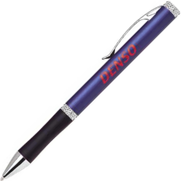 Aluminum twist-action ballpoint pen with a diamond cut middle ring and... from ASI 68190 Lungsal / Lungsal