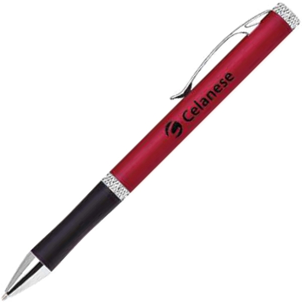 Aluminum twist-action ballpoint pen with a diamond cut middle ring and... from ASI 68190 Lungsal / Lungsal