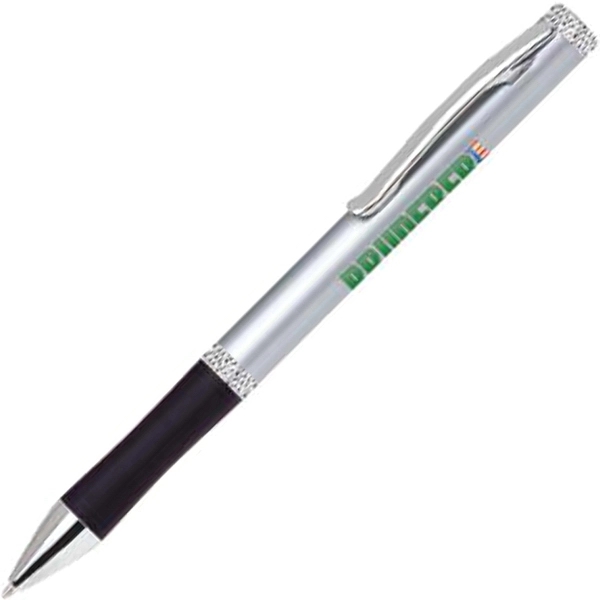 Aluminum twist-action ballpoint pen with a diamond cut middle ring and... from ASI 68190 Lungsal / Lungsal