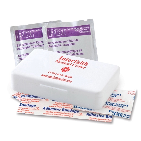 First aid kit with two square bandages 1 1/2", 5 strip... from ASI 79896 Promo Plastik / Promo Plastik