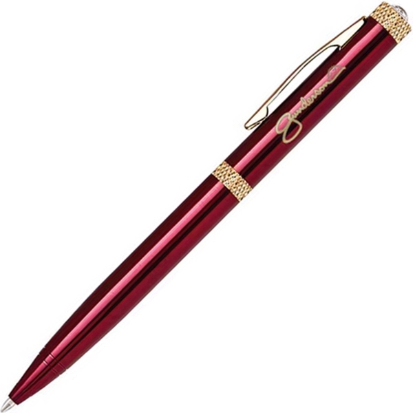 Solid brass twist-action ballpoint pen with a rich color coating and... from ASI 68190 Lungsal / Lungsal