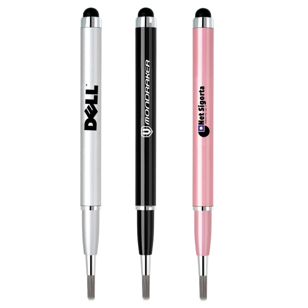 Multi functional stylus stainless pen equipped with a paintbrush for artistic... from ASI 40544 Binaco