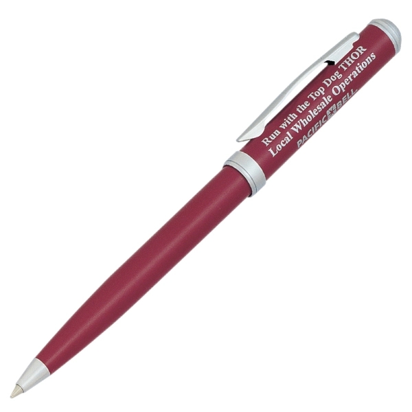 Click action pen with matte coated bras barrel and matte silver... from ASI 79535 Primetime / Primetime