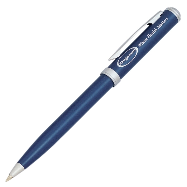 Click action pen with matte coated bras barrel and matte silver... from ASI 79535 Primetime / Primetime