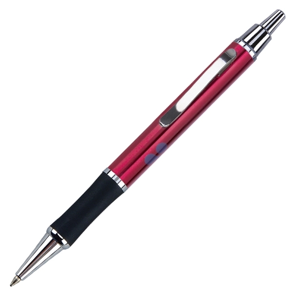 Click action ballpoint pen in metallic color with rubber grip.... from ASI 79535 Primetime / Primetime