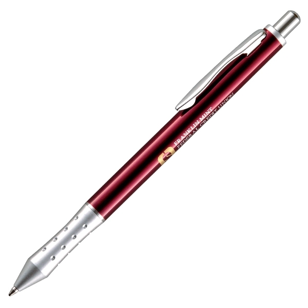 Click action ballpoint pen with dimpled grip and solid brass barrel,... from ASI 79535 Primetime