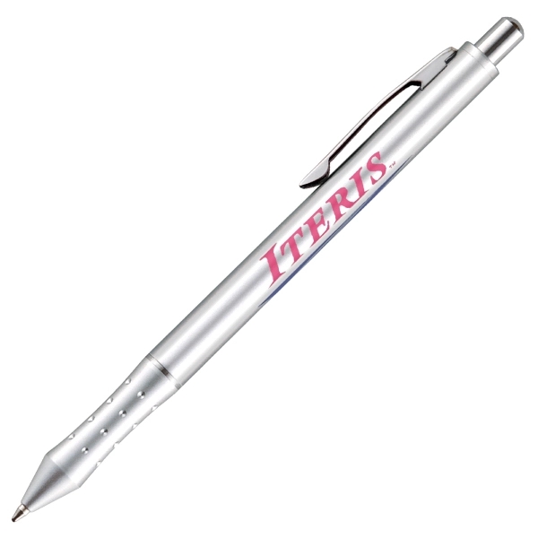 Click action ballpoint pen with dimpled grip and solid brass barrel,... from ASI 79535 Primetime