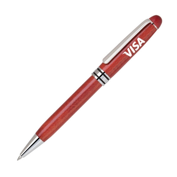 Genuine wood twist-action ballpoint pen with cap-off rollerball, or mechanical pencil.... from ASI 40544 Binaco