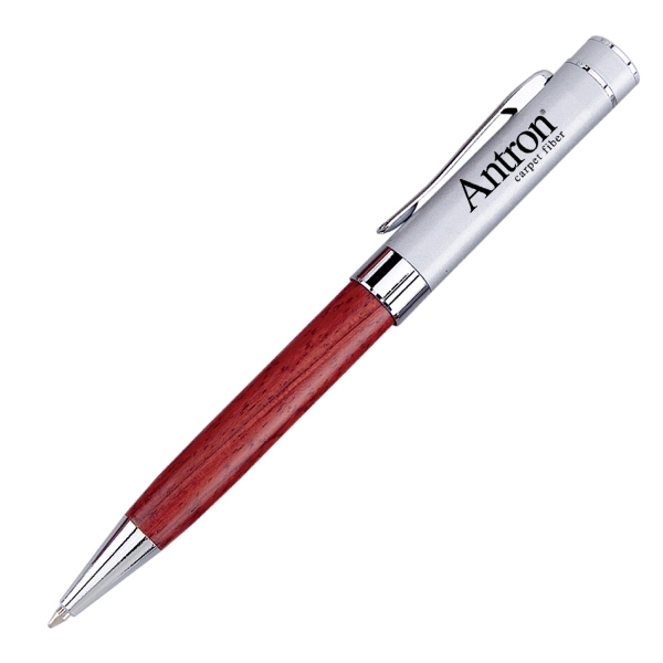 Genuine wood twist-action ballpoint pen with cap-off rollerball, or mechanical pencil.... from ASI 40544 Binaco