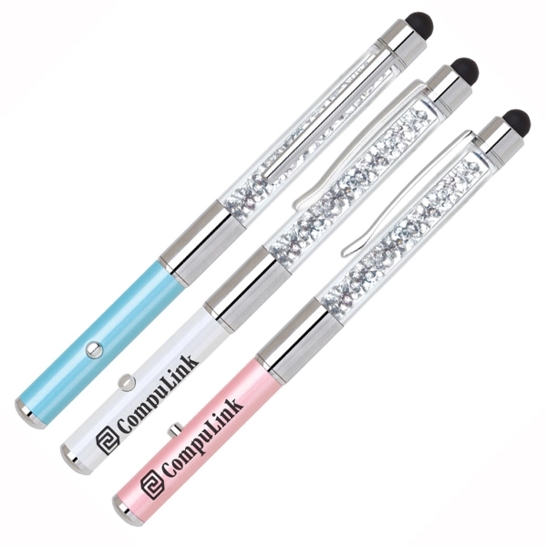 A 2 in 1 multifunctional aluminum stylus with soft-touch stylus tip... from ASI 40544 Binaco