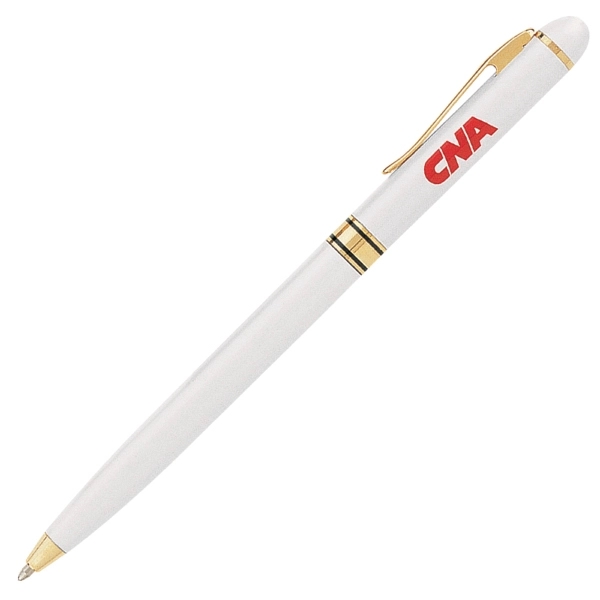 Twist action mechanism ballpoint pen. Solid brass barrel with gold trims.... from ASI 79535 Primetime / Primetime