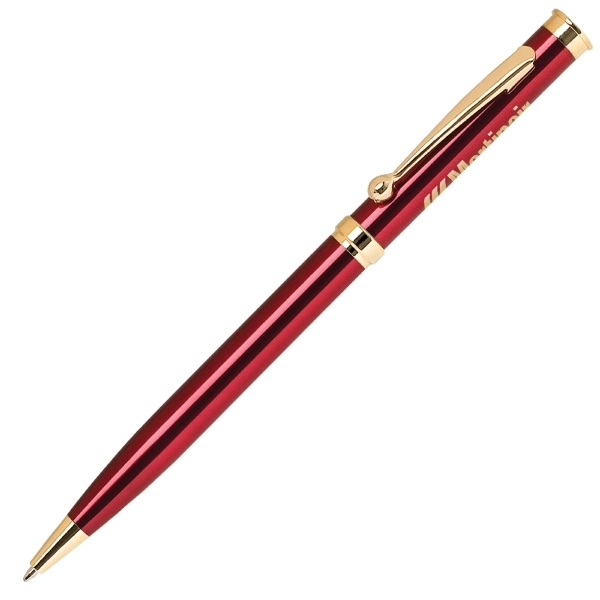 Twist action mechanism ballpoint pen. Slim, cool metallic colored barrel.... from ASI 79535 Primetime / Primetime