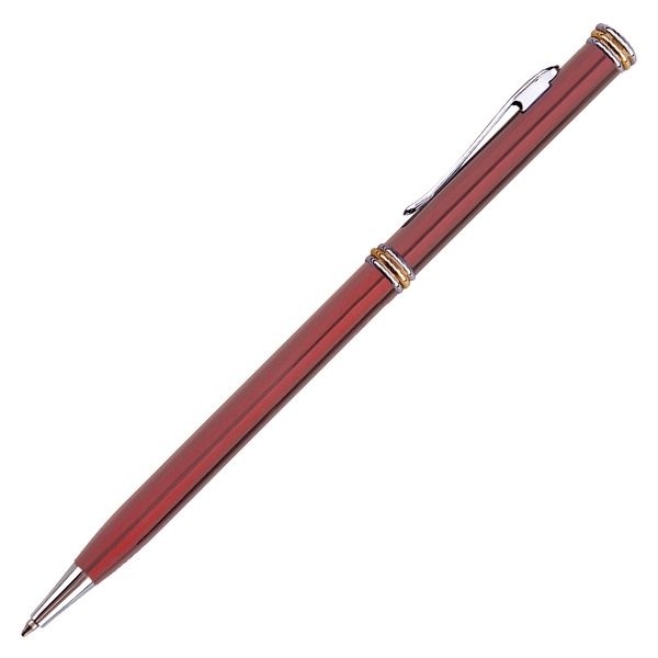 Twist action slim ballpoint pen, metallic color barrel with chrome and... from ASI 79535 Primetime / Primetime