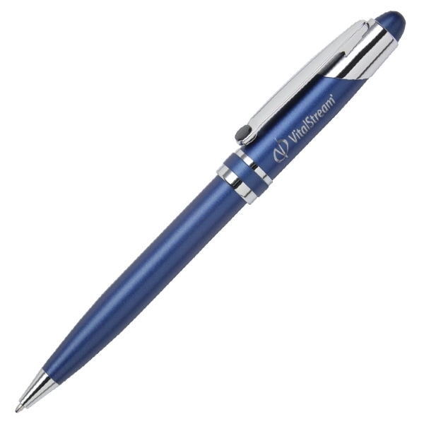 Twist action ballpoint pen with matte blue lacquer coated finish.... from ASI 79535 Primetime / Primetime