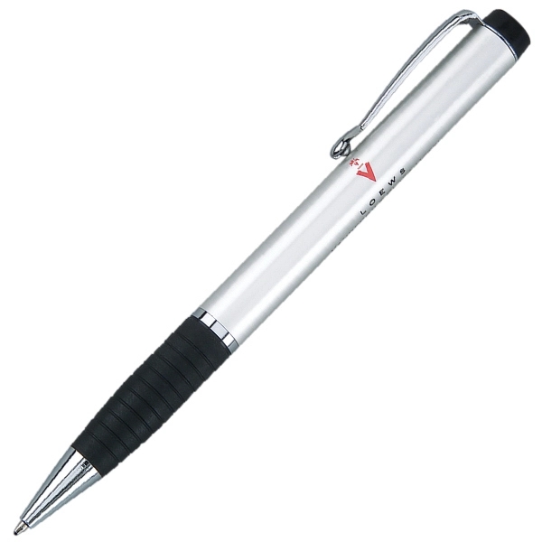 Twist action ballpoint pen, Translucent blue color with rubber grip.... from ASI 79535 Primetime / Primetime