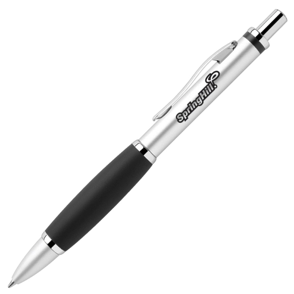 Click action aluminum ballpoint pen with blue grip.... from ASI 79535 Primetime