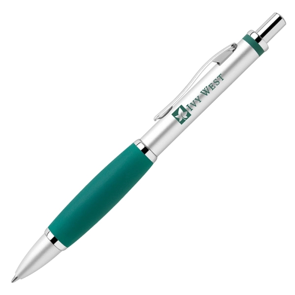 Click action aluminum ballpoint pen with blue grip.... from ASI 79535 Primetime