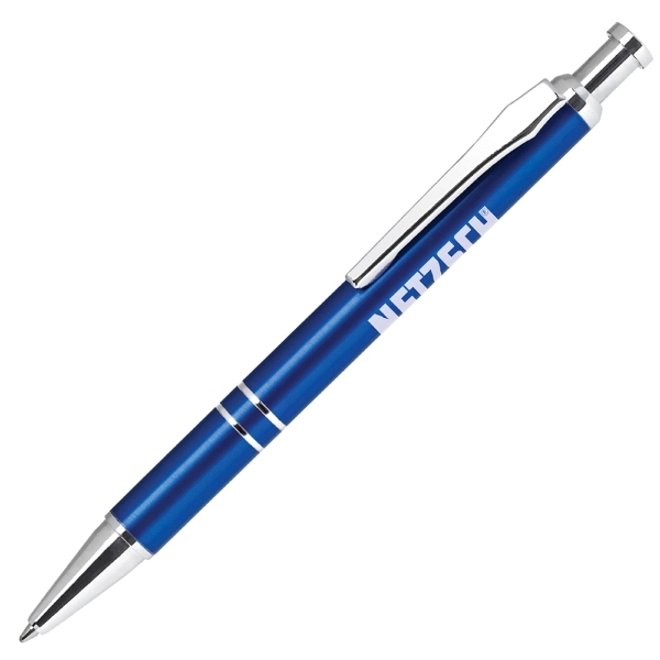 Click action aluminum ballpoint pen with metallic barrel and silver accents.... from ASI 79535 Primetime / Primetime