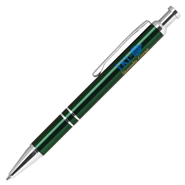 Click action aluminum ballpoint pen with metallic barrel and silver accents.... from ASI 79535 Primetime / Primetime