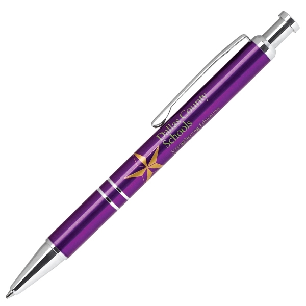 Click action aluminum ballpoint pen with metallic barrel and silver accents.... from ASI 79535 Primetime / Primetime