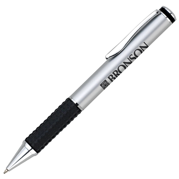 Aluminum twist action pen with colored rubber grip.... from ASI 79535 Primetime / Primetime